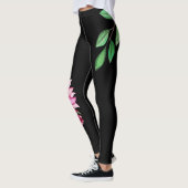 Trendy Boho Bloem Leggings - Zwart Corsage Ontwerp (Links)