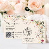 Trendy Boho bloemenevent planner logo qr code Vierkante Visitekaartje