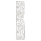 Trendy boho  bloemneutraal grijs roos korte tafelloper (Voorkant)