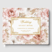 Trendy Boho Blush Ivory Gold Waterverf Gastboek Gastenboek (Voorkant)