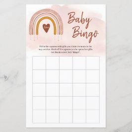 Trendy Boho Blush Pink Rainbow Copper Bingo Game