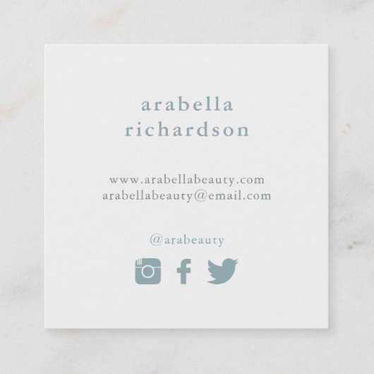 Trendy Boho boeket | Social Media pictogrammen Vierkante Visitekaartje (Achterkant)