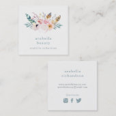 Trendy Boho boeket | Social Media pictogrammen Vierkante Visitekaartje (Voorkant / Achterkant)