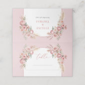 Trendy boho boog blush roze pioenen pampas salie plaatskaartje (Buitenkant ongevouwen)