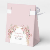 Trendy Boho boog zachte pioenen pampas eucalyptus Bedankdoosjes (Achterkant)