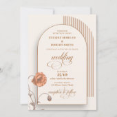 Trendy boho boogterracotta bloemen ivoorbruin kaart (Voorkant)