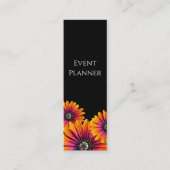 Trendy Boho Botanische Daisies Zwart Wit Mini Visitekaartje (Voorkant)