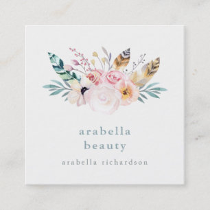 Trendy Boho Bouquet   Icons voor sociale media Vierkante Visitekaartje