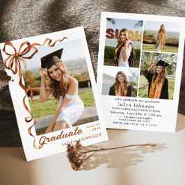 Trendy Boho Bow Ribbon 5 FOTO Afstudeerfeest Kaart