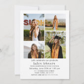 Trendy Boho Bow Ribbon 5 FOTO Afstudeerfeest Kaart (Achterkant)