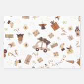 Trendy Boho Brown Kerst Inpakpapier Vel (Voorkant 3)