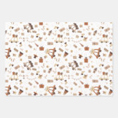 Trendy Boho Brown Kerst Inpakpapier Vel (Voorkant 2)