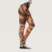 Trendy boho brown oranje Abstracte golvis Leggings (Rechts)