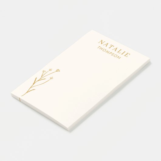 Trendy Boho Chic Custom Mosterd Geel Gepersonalise Post-it® Notes (Schuin)