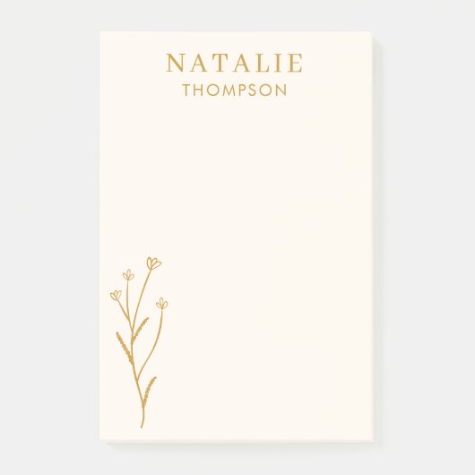 Trendy Boho Chic Custom Mosterd Geel Gepersonalise Post-it® Notes (Voorkant)