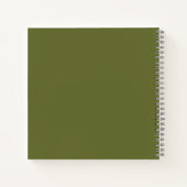 Trendy Boho Chic gepersonaliseerde naam Olive Gree Notitieboek (Achterkant)