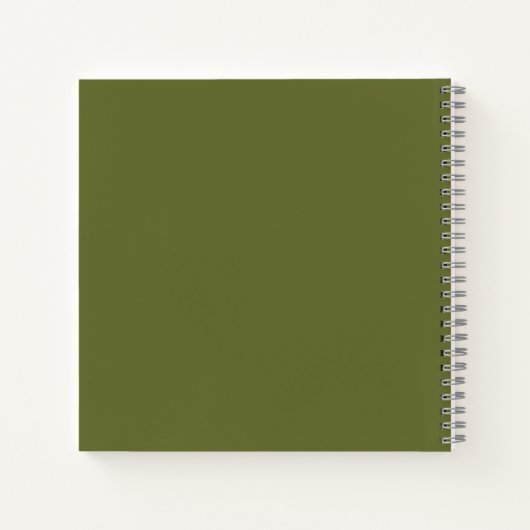 Trendy Boho Chic gepersonaliseerde naam Olive Gree Notitieboek (Achterkant)