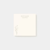 Trendy Boho Chic Griege bloem gepersonaliseerd Post-it® Notes (Voorkant)