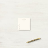 Trendy Boho Chic Griege bloem gepersonaliseerd Post-it® Notes (Op bureau)