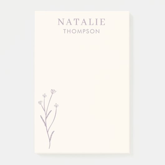 Trendy Boho Chic Lila Lavendel Cool gepersonalisee Post-it® Notes (Voorkant)