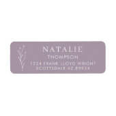 Trendy Boho Chic Lila Lavendel retouradres Etiket (Voorkant)