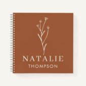 Trendy Boho Chic Minimal Custom Rustieke Terracott Notitieboek (Voorkant)