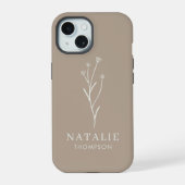 Trendy Boho Chic Minimalistisch Rustiek Gepersonal iPhone 15 Case (Achterkant)