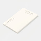 Trendy Boho Chic Mushroom Brown gepersonaliseerd Post-it® Notes (Schuin)