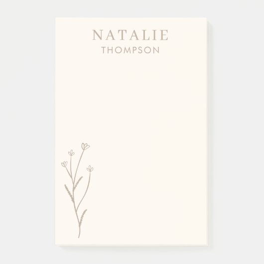 Trendy Boho Chic Mushroom Brown gepersonaliseerd Post-it® Notes (Voorkant)