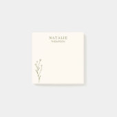 Trendy Boho Chic Olive Green Flower Gepersonalisee Post-it® Notes (Voorkant)
