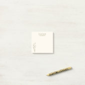 Trendy Boho Chic Olive Green Flower Gepersonalisee Post-it® Notes (Op bureau)