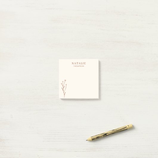 Trendy Boho Chic Terracotta Cool gepersonaliseerd Post-it® Notes (Op bureau)