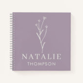 Trendy Boho chique minimalistische custom lavendel Notitieboek (Voorkant)