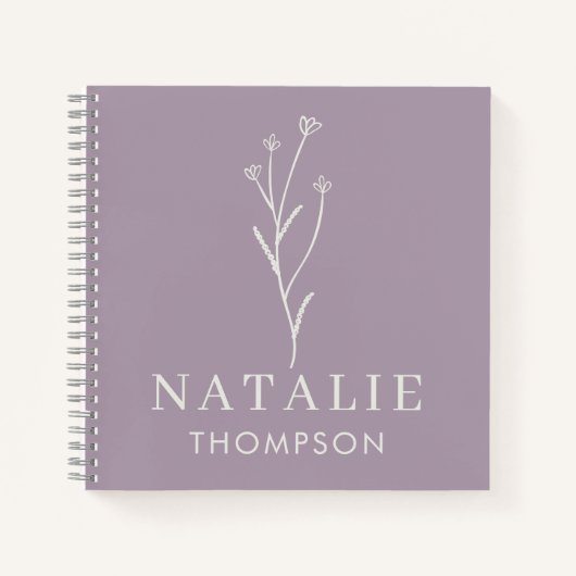 Trendy Boho chique minimalistische custom lavendel Notitieboek (Voorkant)