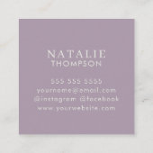 Trendy Boho chique minimalistische Lila lavendelbl Vierkante Visitekaartje (Achterkant)