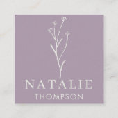 Trendy Boho chique minimalistische Lila lavendelbl Vierkante Visitekaartje (Voorkant)