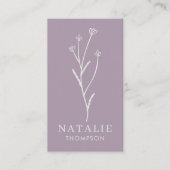 Trendy Boho chique minimalistische Lila lavendelbl Visitekaartje (Voorkant)