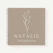 Trendy Boho chique minimalistische maatmosterd gee Notitieboek (Voorkant)