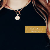 Trendy Boho chique minimalistische mosterd geel op Naambadge