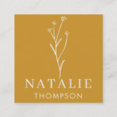 Trendy Boho chique minimalistische mosterd geel Vierkante Visitekaartje (Voorkant)