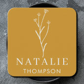 Trendy Boho chique minimalistische mosterd geel Vierkante Visitekaartje