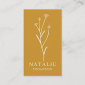 Trendy Boho chique minimalistische mosterd geel Visitekaartje (Voorkant)