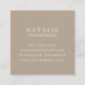 Trendy Boho chique minimalistische rustieke Greig  Vierkante Visitekaartje (Achterkant)