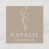 Trendy Boho chique minimalistische rustieke Greig  Vierkante Visitekaartje (Voorkant)