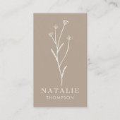 Trendy Boho chique minimalistische rustieke Griege Visitekaartje (Voorkant)