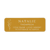 Trendy Boho Chique Mosterd Geel retouradres Etiket (Voorkant)