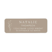 Trendy Boho chique paddenstoel bruin retouradres Etiket (Voorkant)