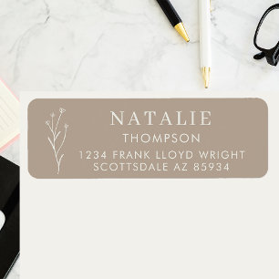 Trendy Boho chique paddenstoel bruin retouradres Etiket