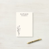 Trendy Boho chique rustieke zwarte bloem gepersona Post-it® Notes (Op bureau)