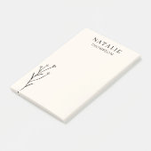 Trendy Boho chique rustieke zwarte bloem gepersona Post-it® Notes (Schuin)